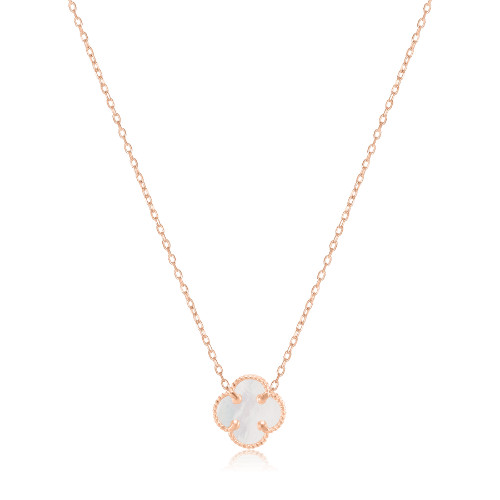 Золотая цепочка с подвеской "Белый клевер"