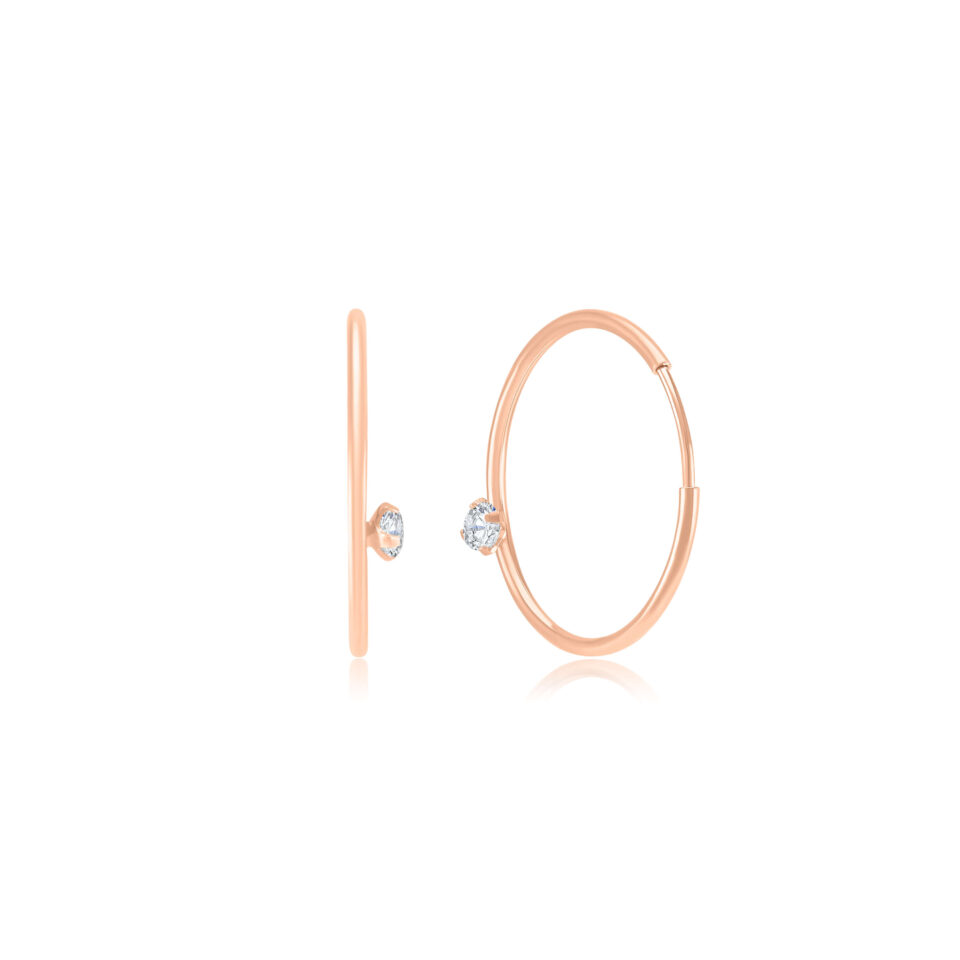 Золотые серьги "Кольца с цирконами" (5 цветов)