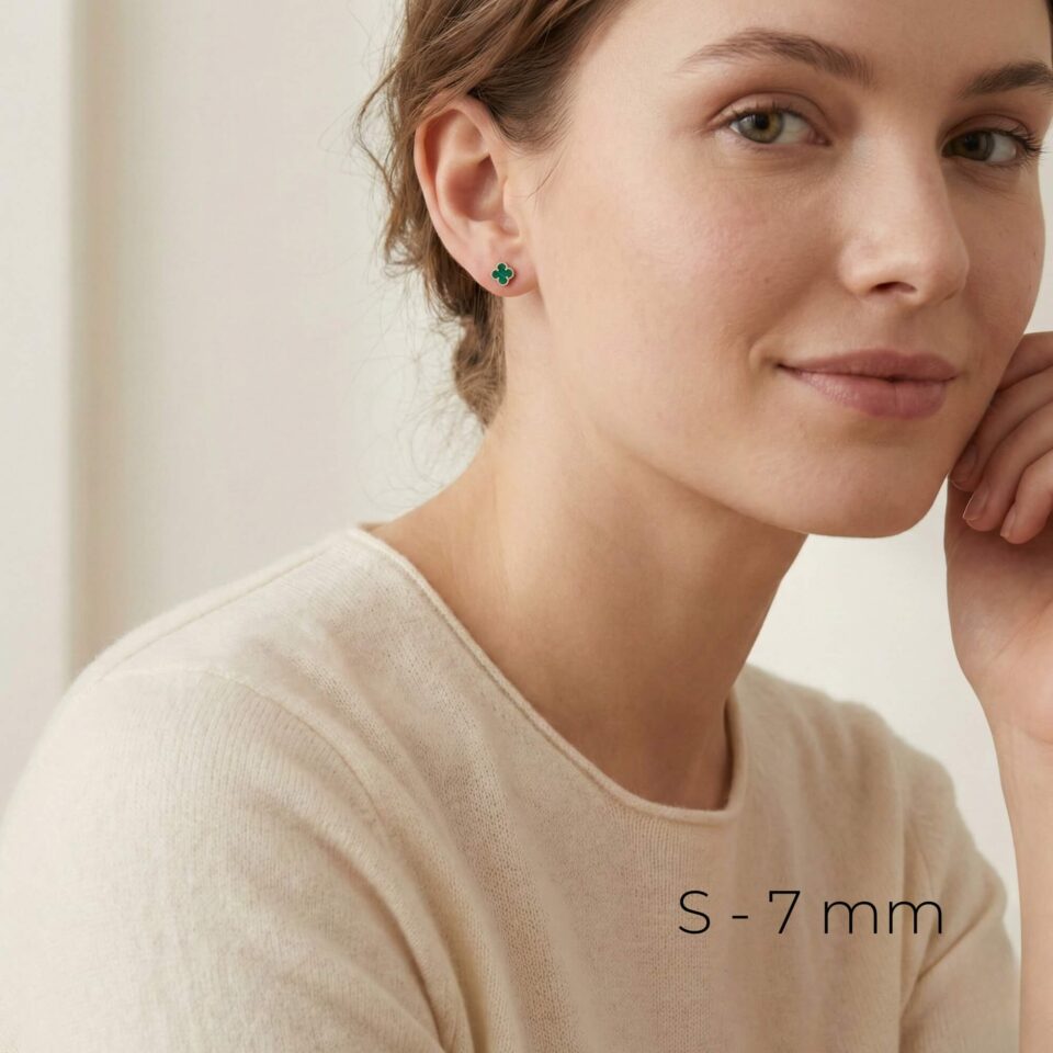 Kullakõrvarõngad "Roheline ristik"