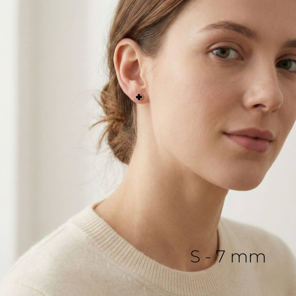 Kullakõrvarõngad "Must ristik"