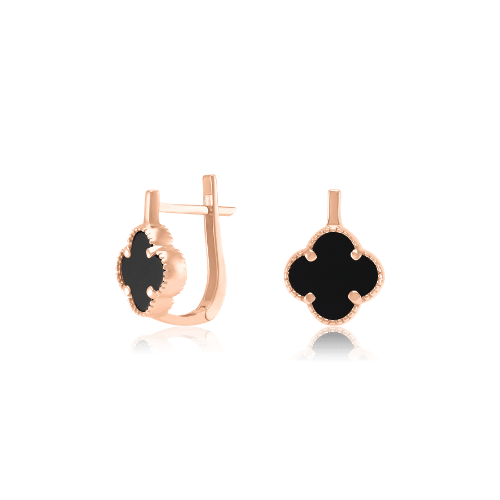 Kullakõrvarõngad inglise lukuga "Must ristik"