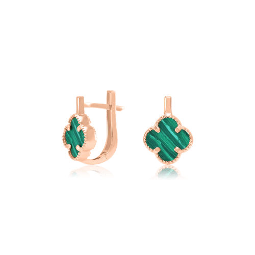 Kullakõrvarõngad inglise lukuga "Roheline ristik"