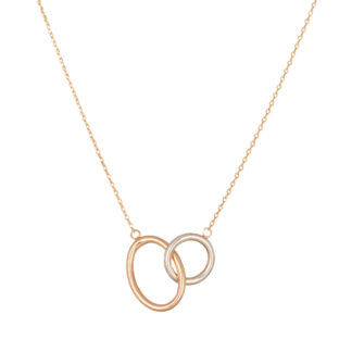 Zelta ķēdīte ar kulonu "Divi gredzeni"