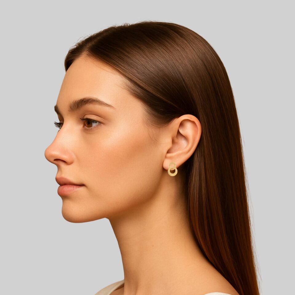 Złote kolczyki "Dwa pierścionki"