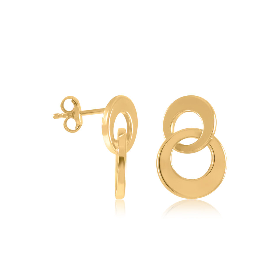 Auksiniai auskarai "Du žiedai"