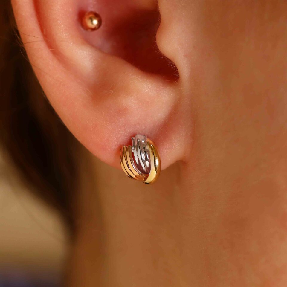 Złote kolczyki "3 Kolory"