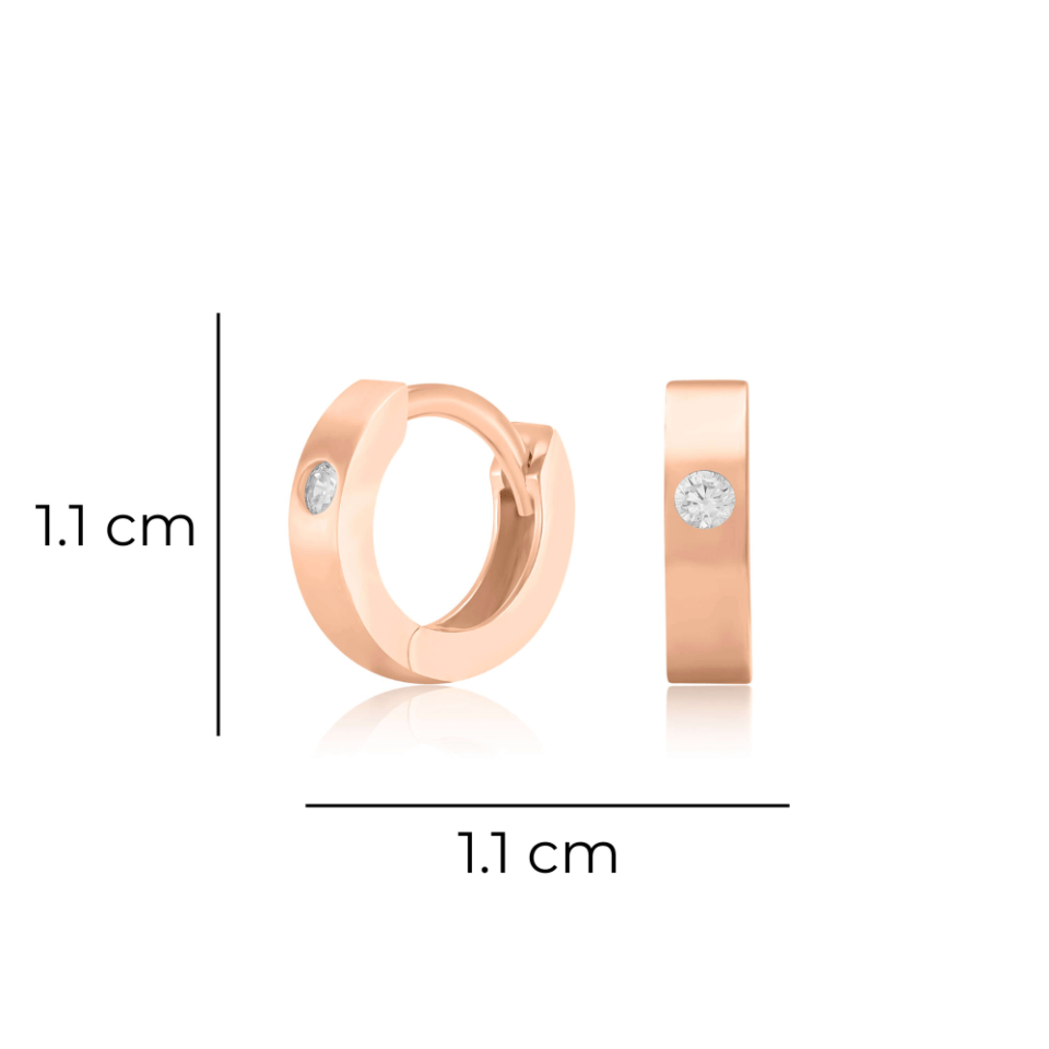 Złote kolczyki "Pierścionki" z cyrkoniami