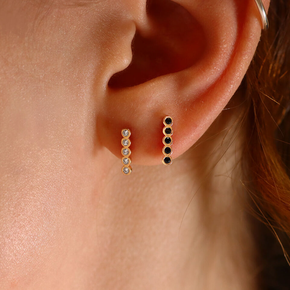 Złote kolczyki "Cyrkonia"