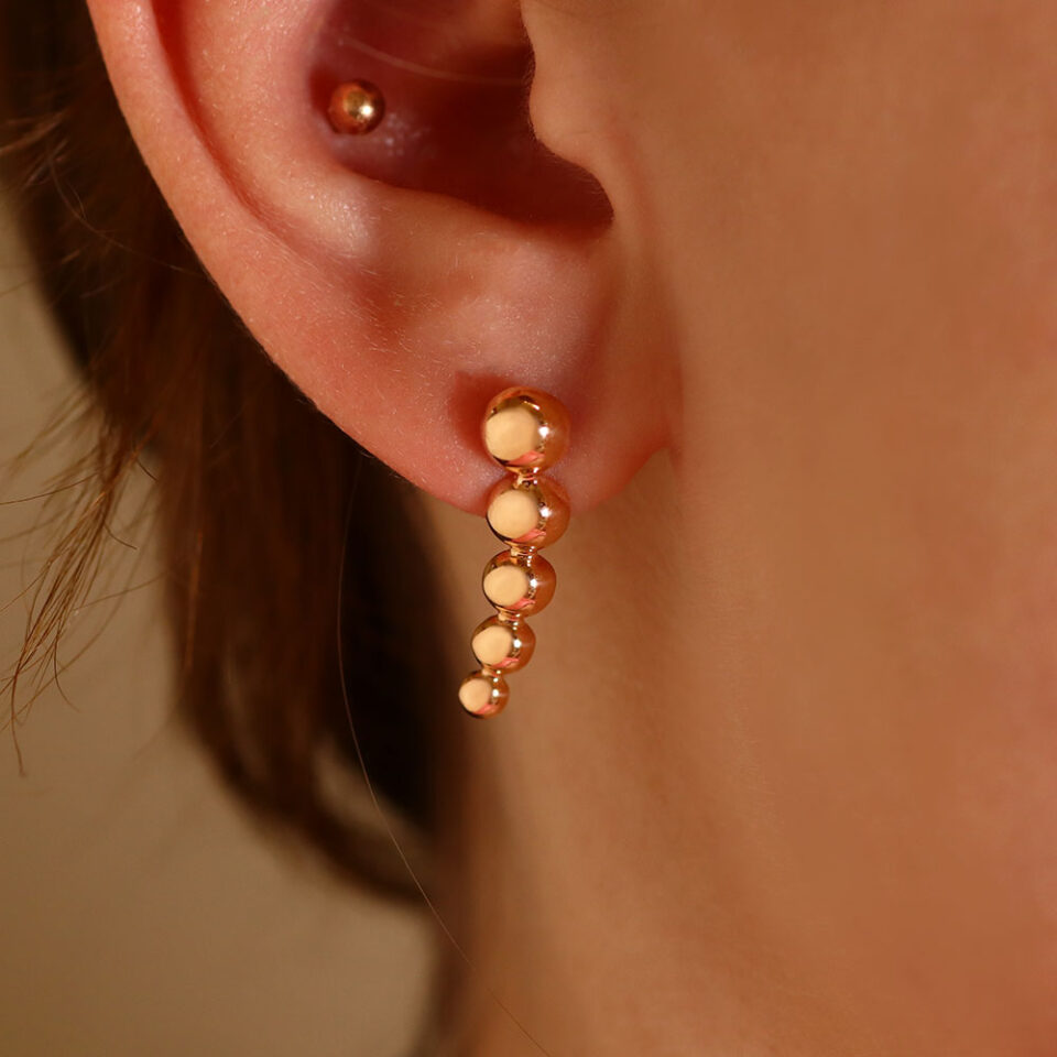 Złote kolczyki "Bąbelki"