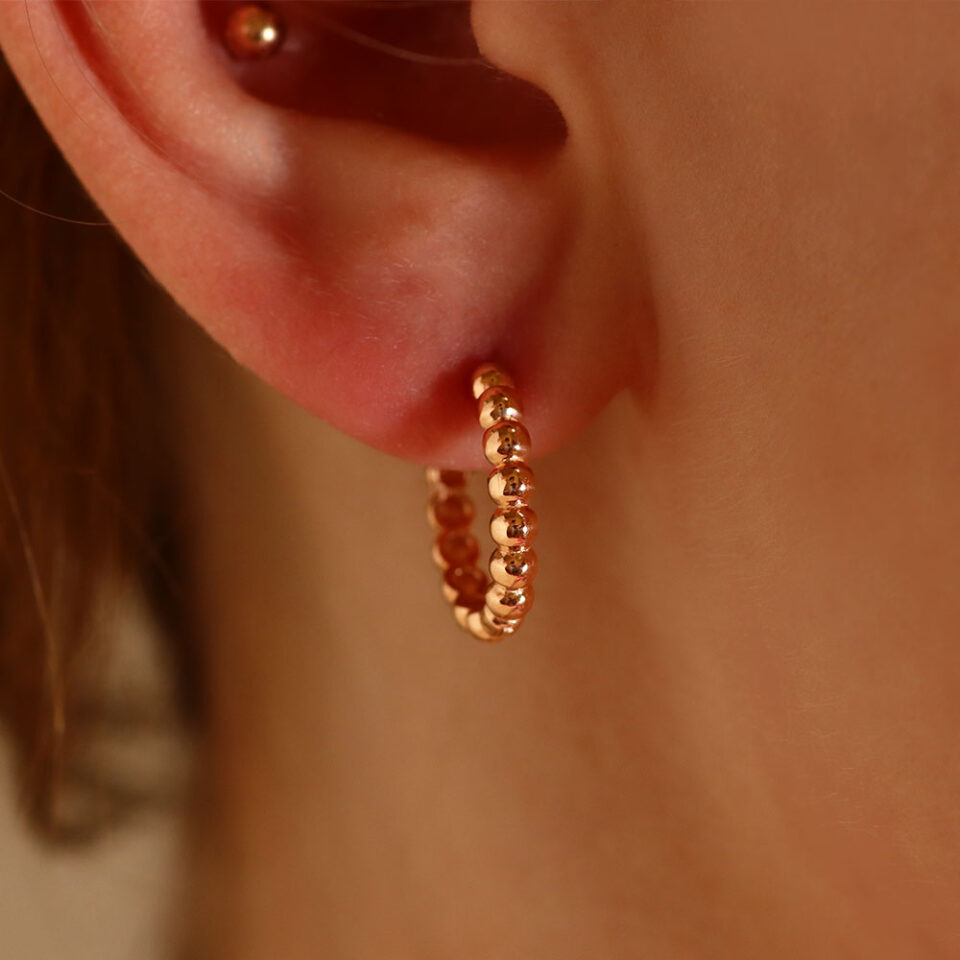 Złote kolczyki "Kwadratowe kółka"