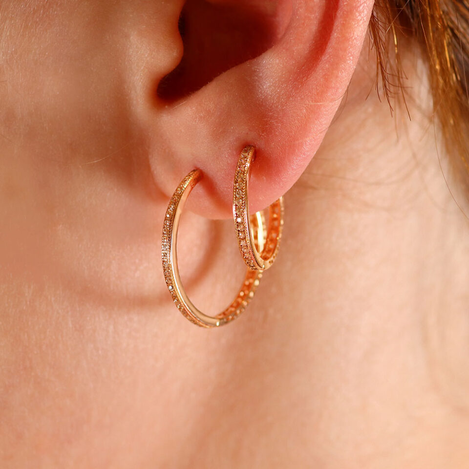 Золотые серьги "Комплекты с цирконами"