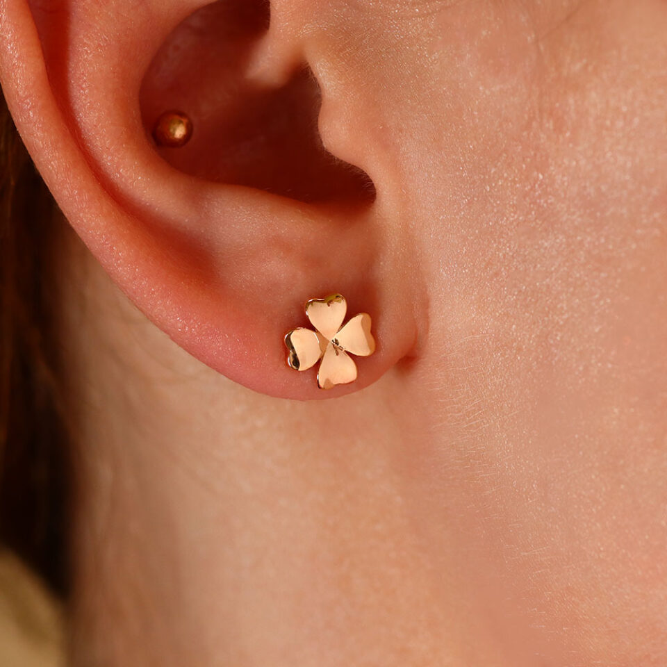 Złote kolczyki "Koniczyna"