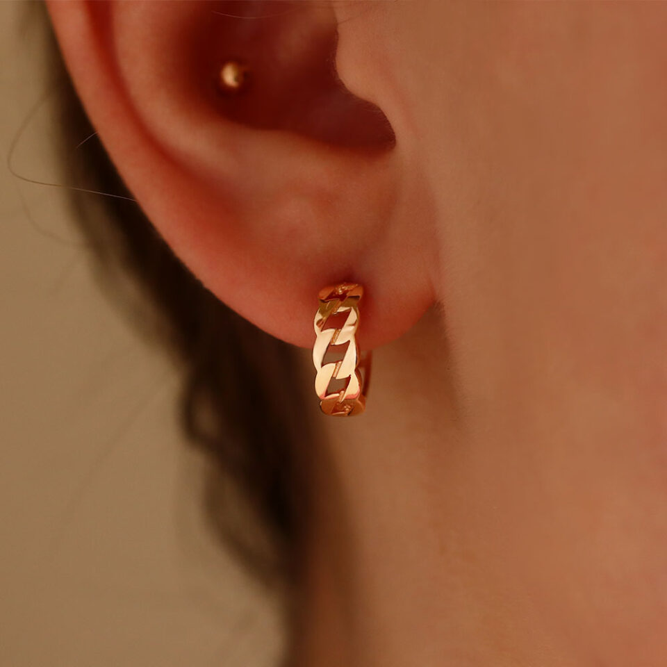 Złote kolczyki "Rinkės"