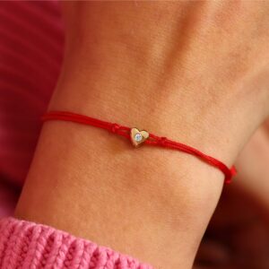 Bransoletka z nicią i diamentem "Serce"