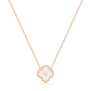 Золотая цепочка с подвеской "Клевер с цирконом"