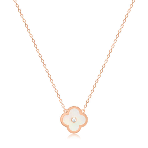 Zelta ķēdīte ar kulonu "Āboliņš ar cirkonu"