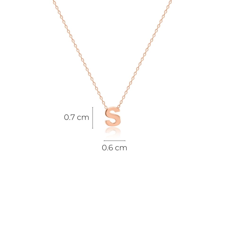 Złoty wisiorek litera "S" wymiary