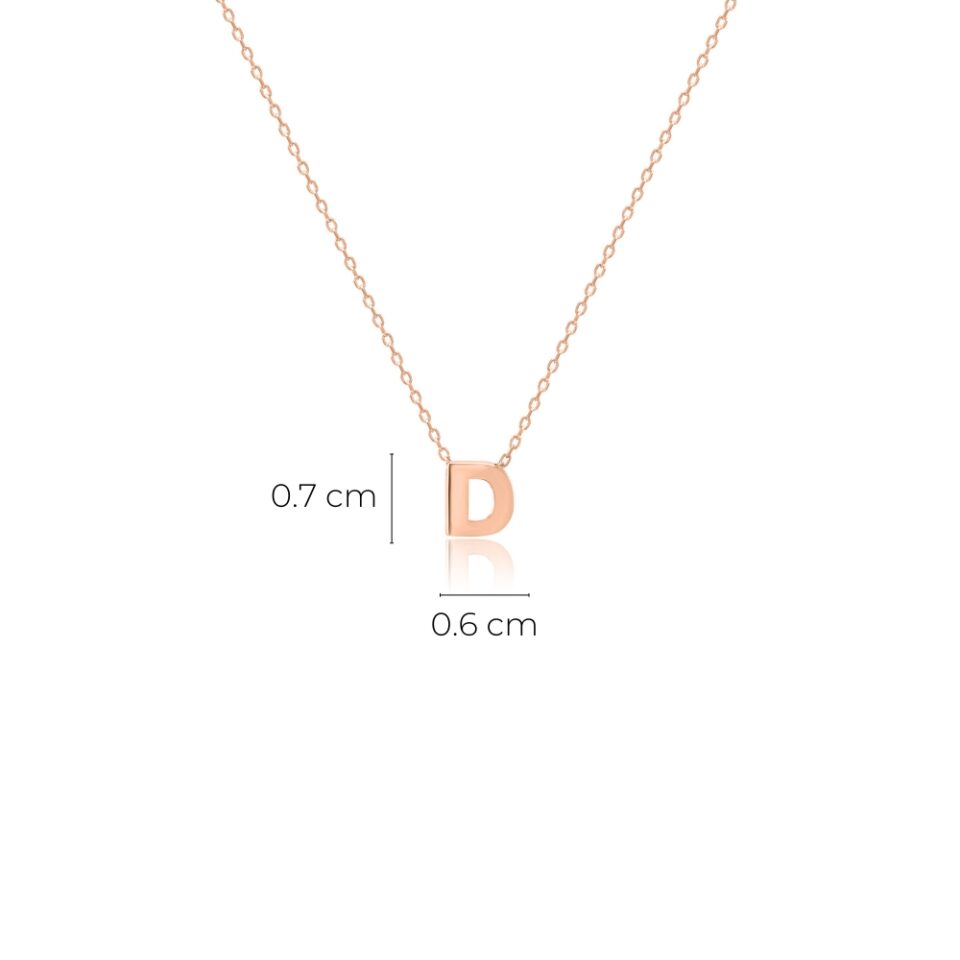 Złoty wisiorek litera "D" wymiary