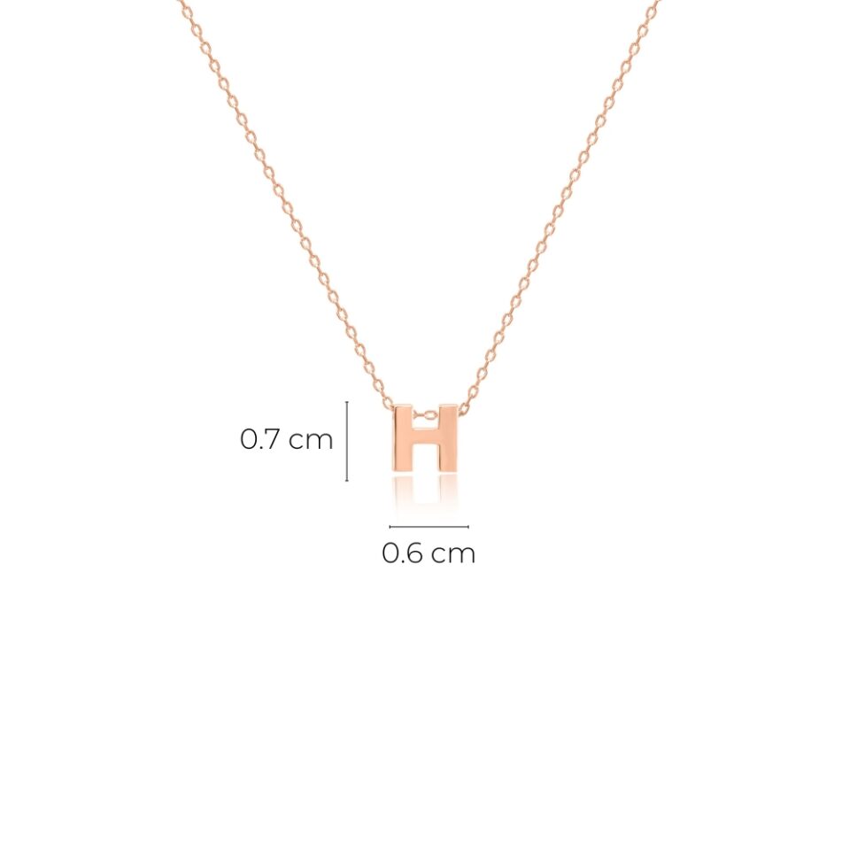Złota zawieszka litera "H" wymiary