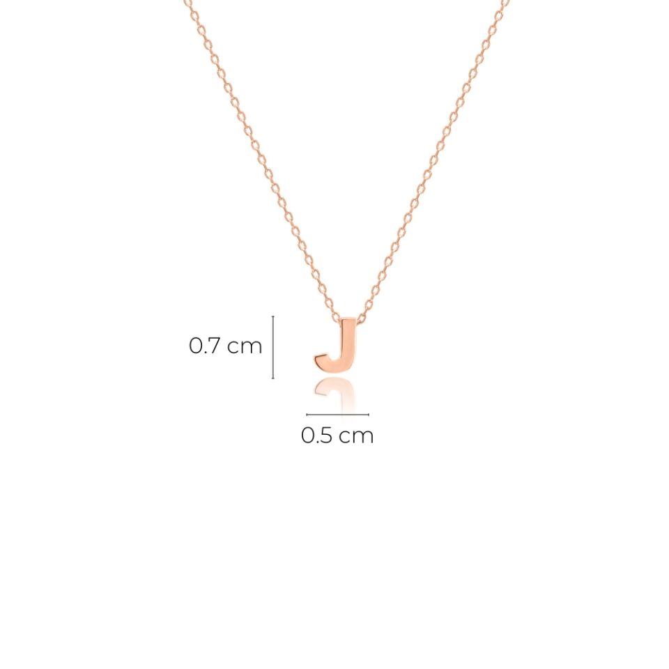 Złoty wisiorek litera "J" wymiary