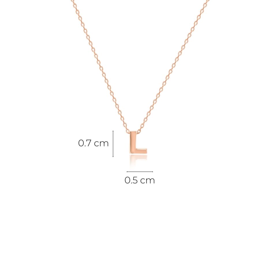 Złota zawieszka litera "L" wymiary