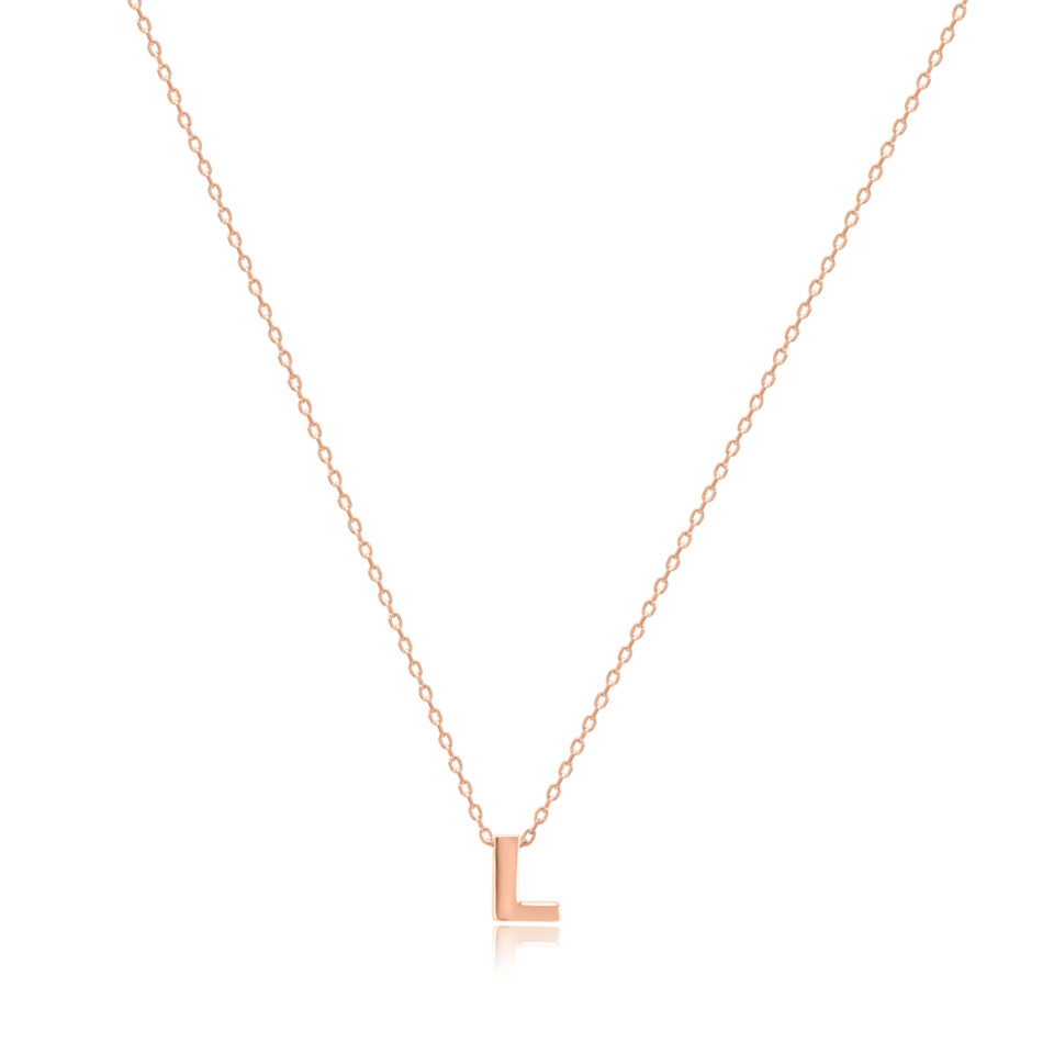 Złoty łańcuszek z zawieszką w kształcie litery "L"