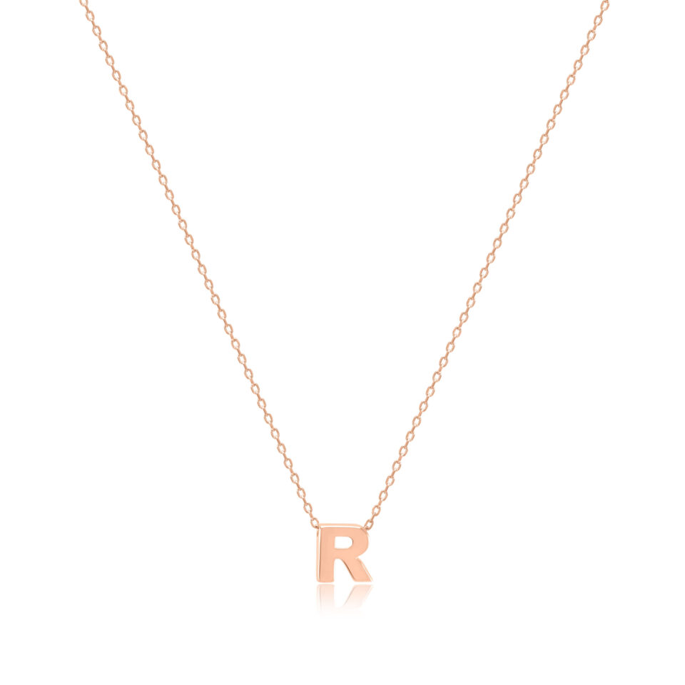 Złoty łańcuszek z zawieszką w kształcie litery "R"