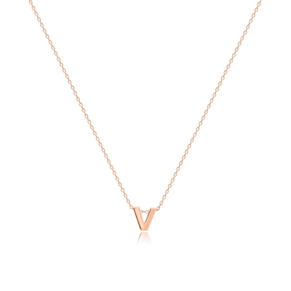 Złoty łańcuszek z zawieszką w kształcie litery "V"