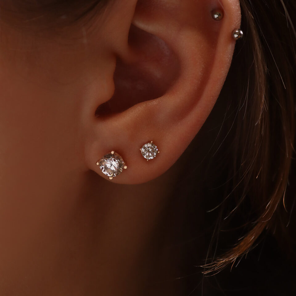 kolczyki złote z cyrkoniami