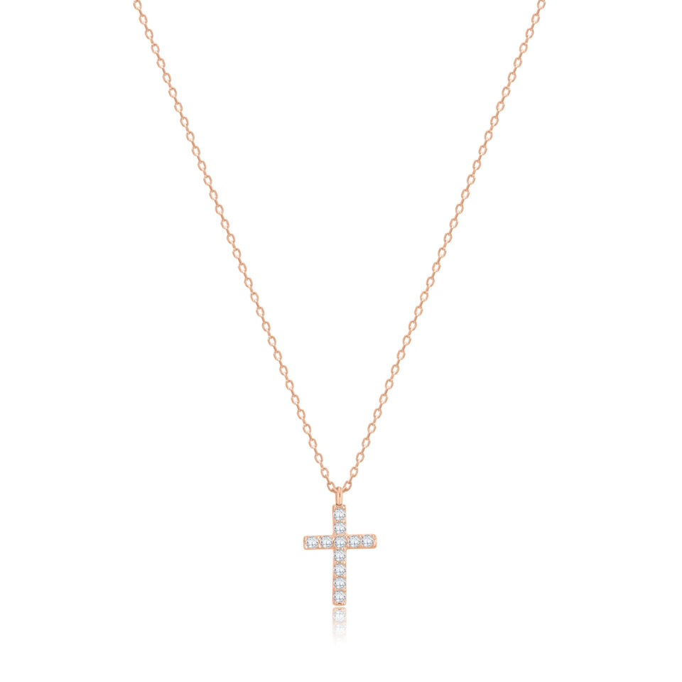 Kullakett ripatsiga "Rist tsirkoonidega"