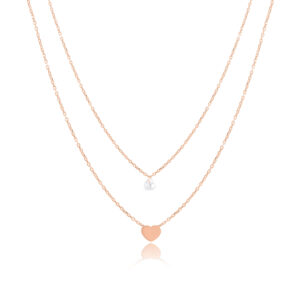 Золотая цепочка с подвеской "Двойное сердце"