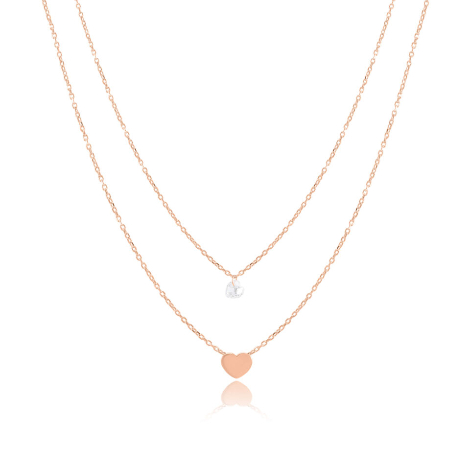 Золотая цепочка с подвеской "Двойное сердце"