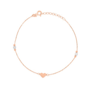 Goldarmband „Herz mit Perlen“