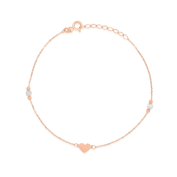 Goldarmband „Herz mit Perlen“