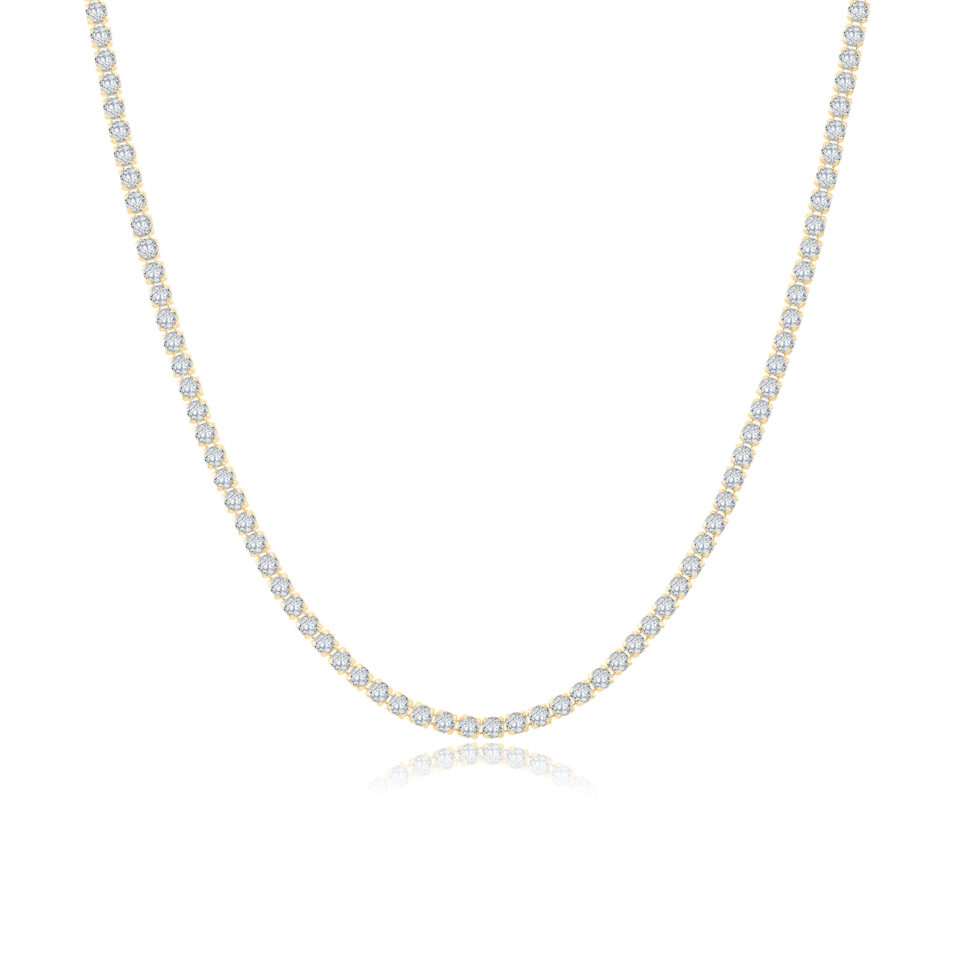 Złoty łańcuszek tenisowy z cyrkoniami