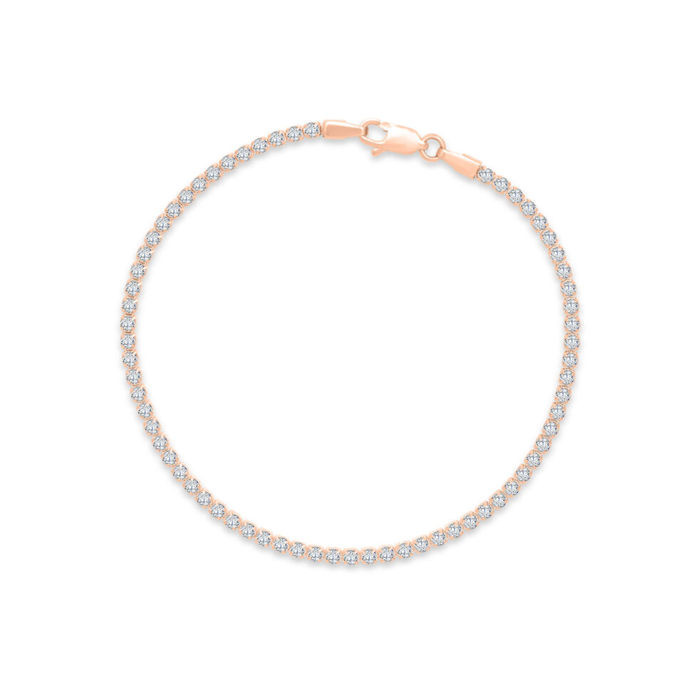 Bransoletka tenisowa z różowego złota z cyrkoniami