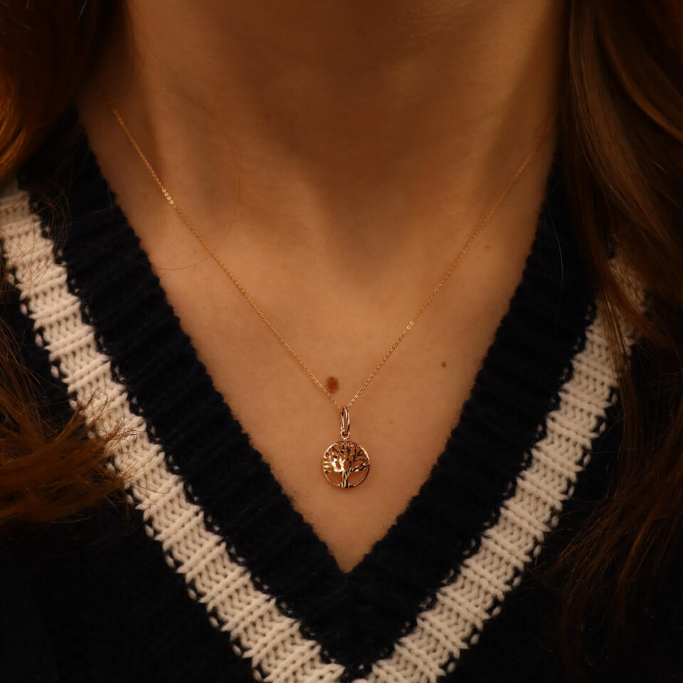 Złota zawieszka "Drzewo Życia" na szyję