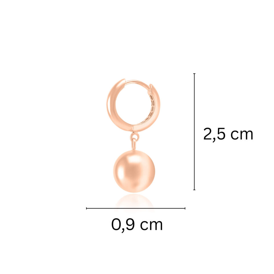 Złote kolczyki z zapięciem angielskim "Bubbles" wymiary