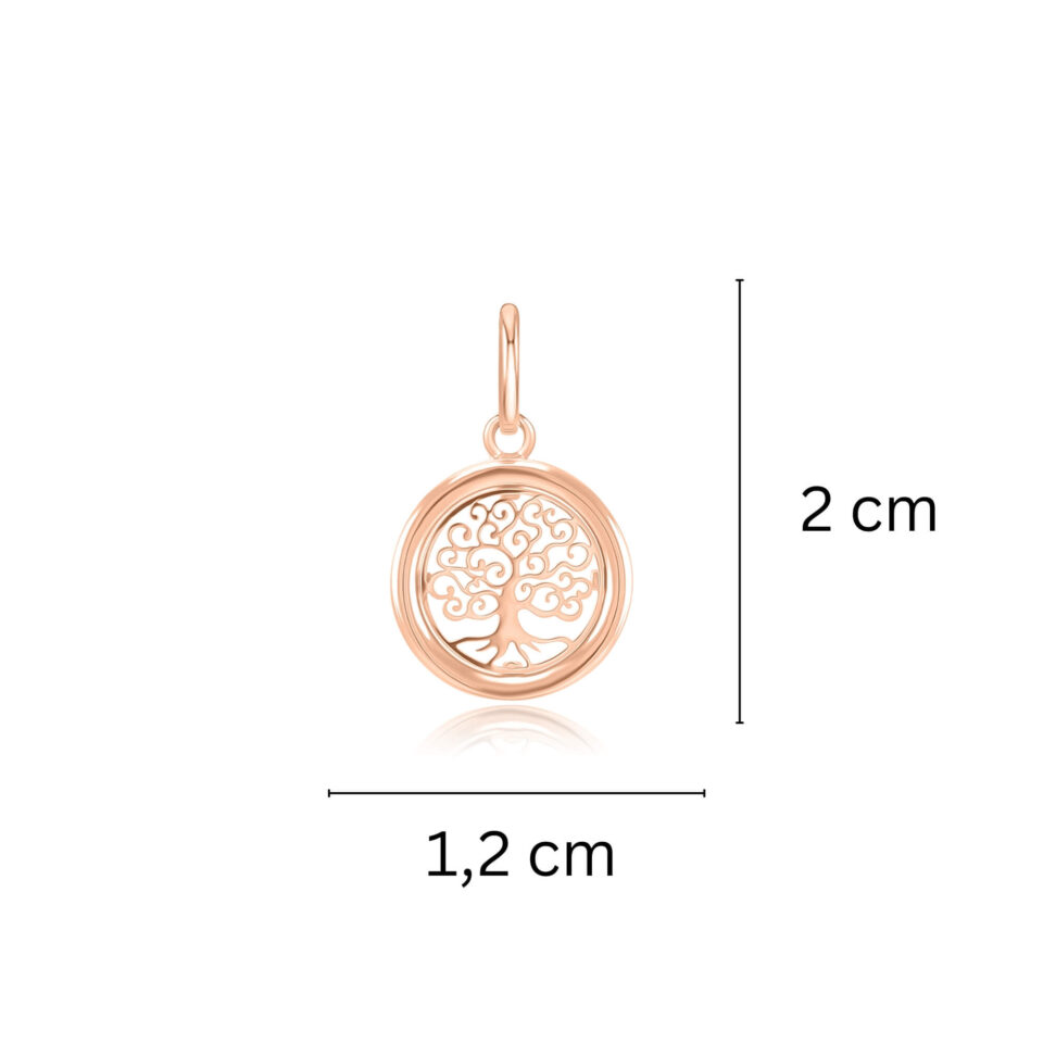 Золотая подвеска "Древо жизни" размеры