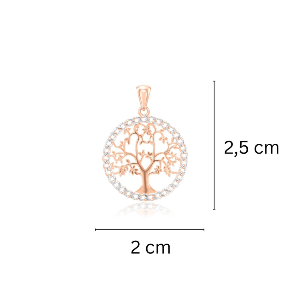 Złoty wisiorek "Drzewo Życia" wymiary