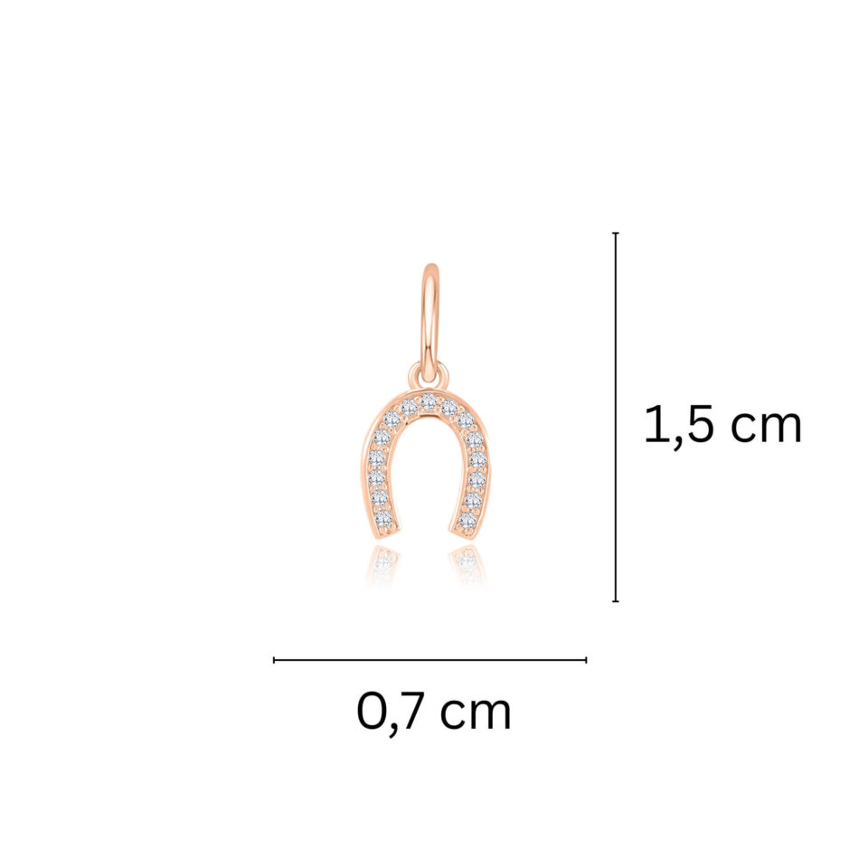 Złota zawieszka "Podkowa z cyrkoniami" (Podkowa) wymiary