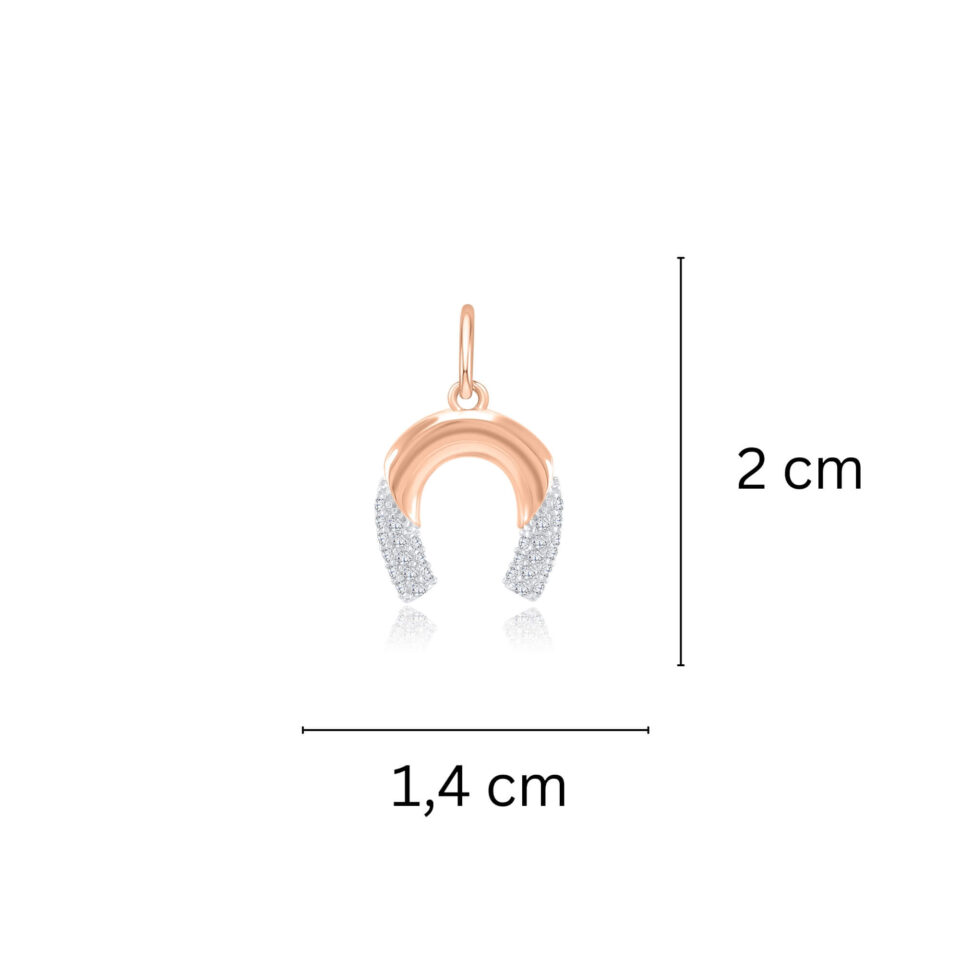 Золотая подвеска "Подкова с цирконами" (Подкова) размеры