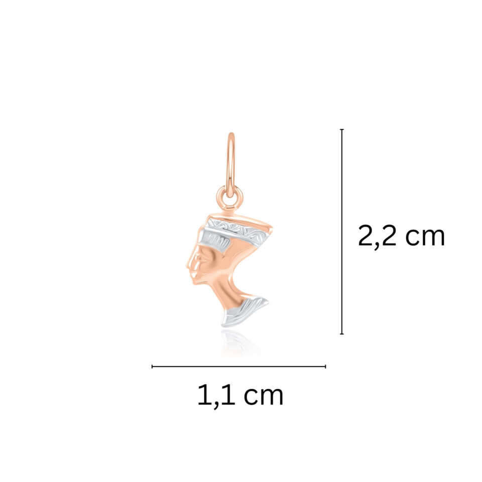 Złoty wisiorek "Nefertiti" (Królowa Egiptu) wymiary