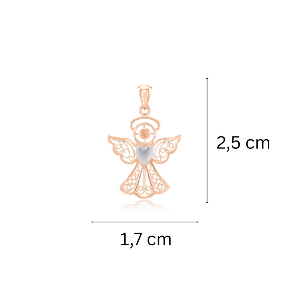 Złota zawieszka "Anioł Stróż" (Aniołek Mały) wymiary