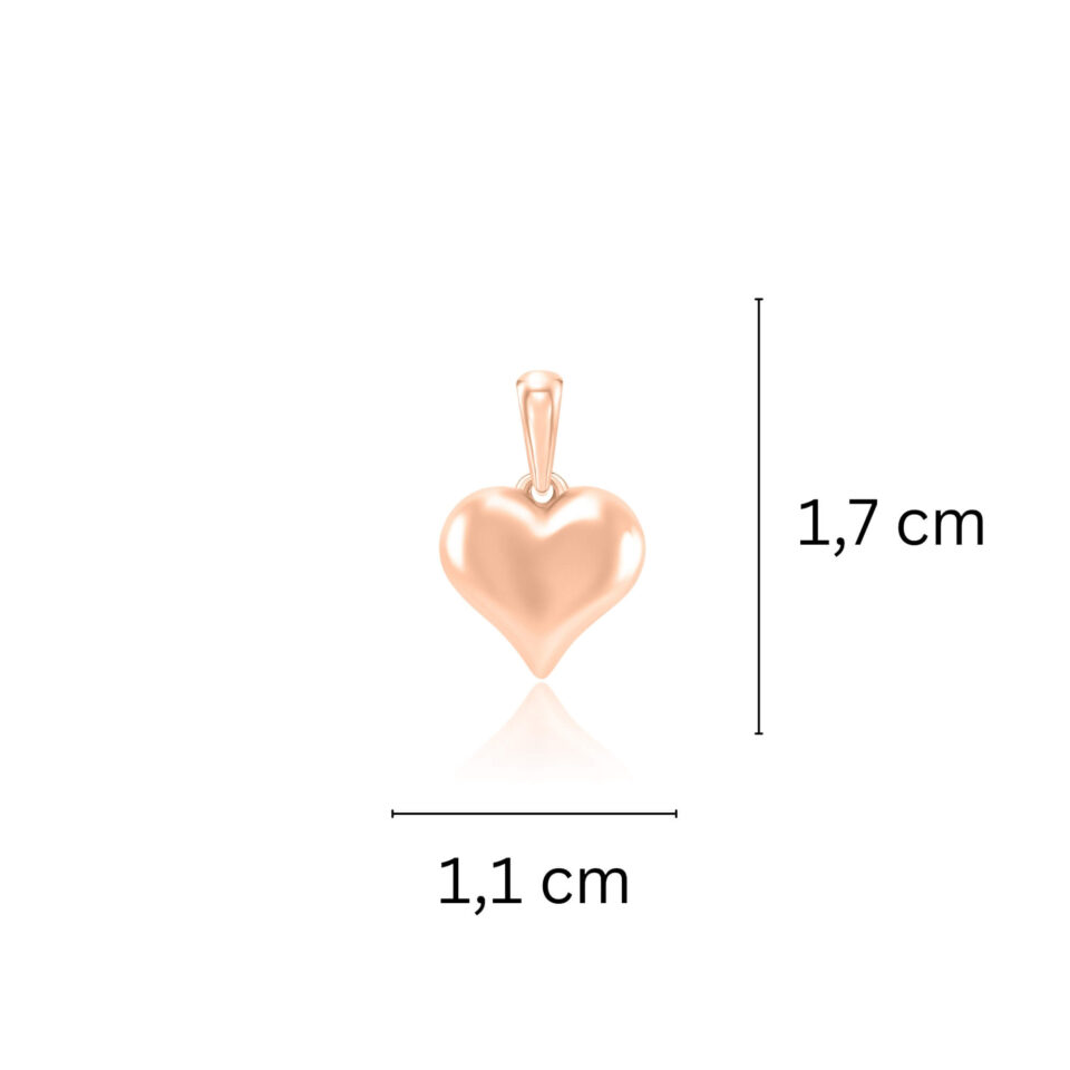 Złoty wisiorek "Serce" wymiary