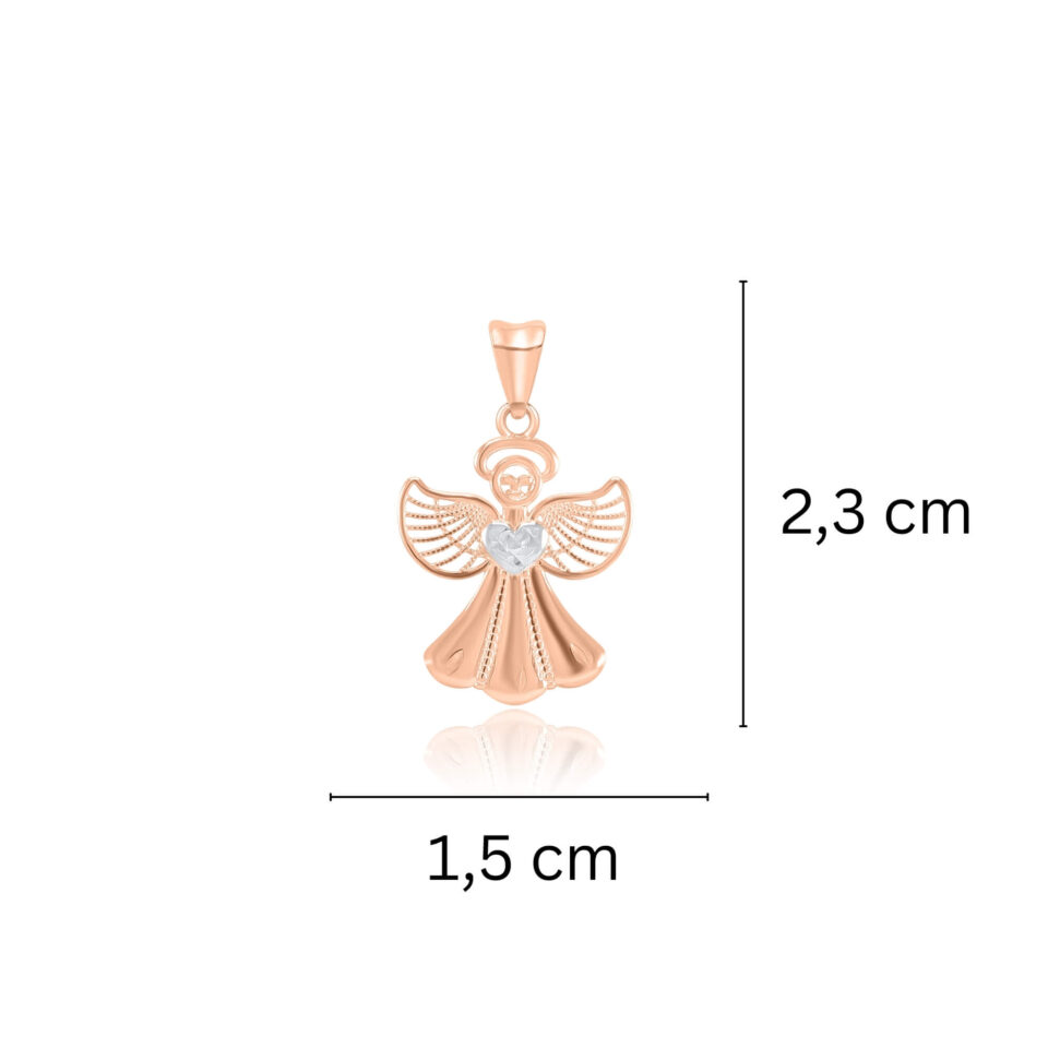 Złota zawieszka "Aniołek Mały" (Anioł Stróż) wymiary