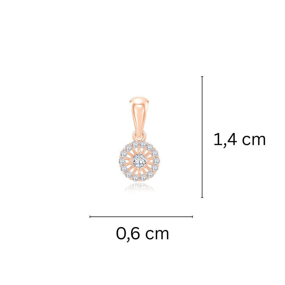 Złota zawieszka z cyrkonią wymiary