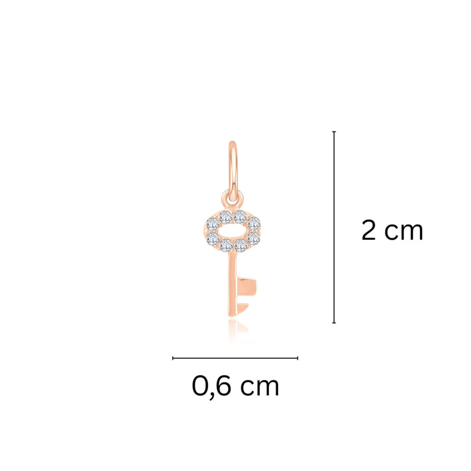 Золотая подвеска "Ключ с цирконами" (Ключ) размеры
