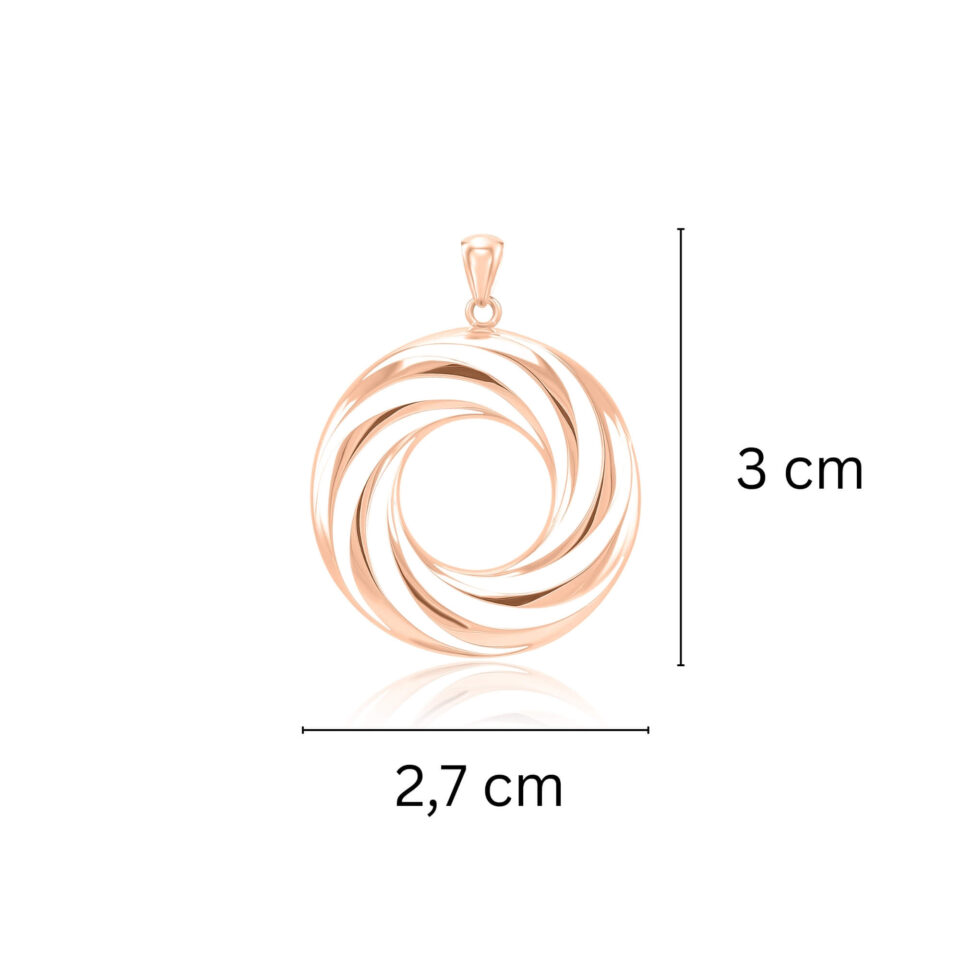 Złota zawieszka "Spirala Życia" wymiary