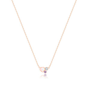 Zelta ķēdīte ar kulonu "Sirds ar opālu"